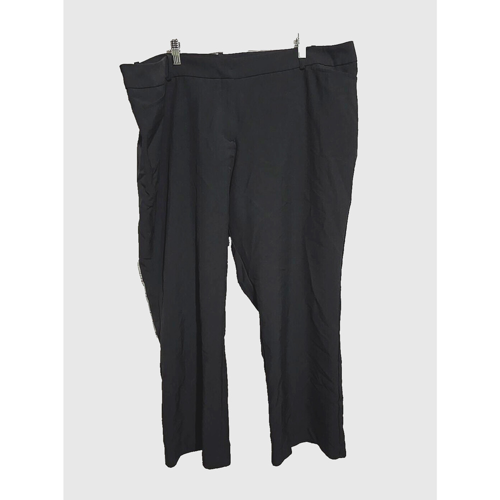 Worthington Black Straight Leg Modern Fit High Rise Cropped Pants Womans Sz 22W